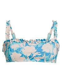 Siggi Ruffled Floral Bikini Top