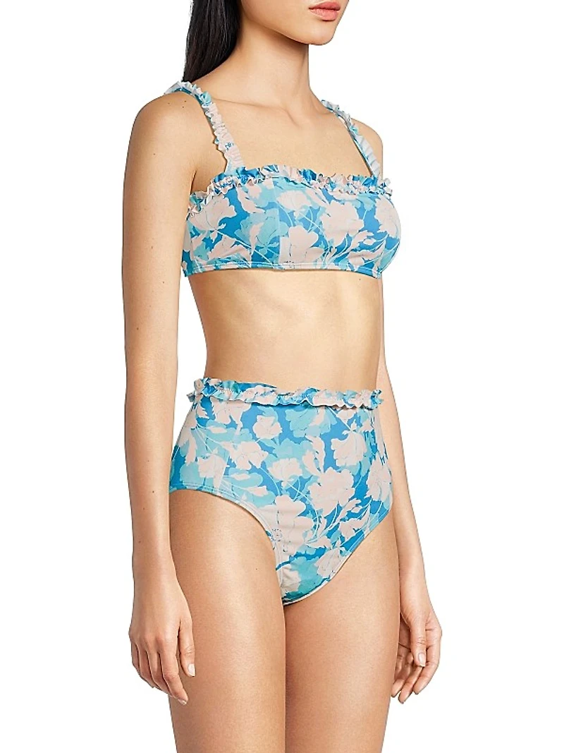 Siggi Ruffled Floral Bikini Top