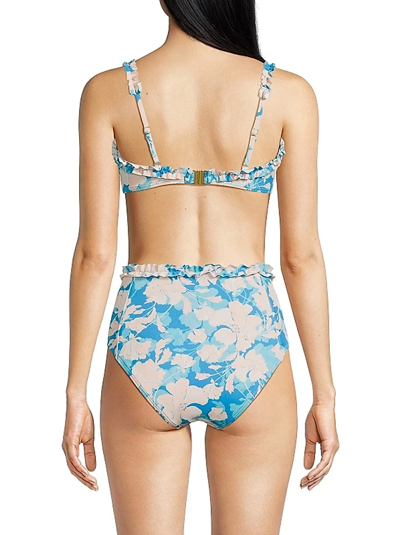 Siggi Ruffled Floral Bikini Top