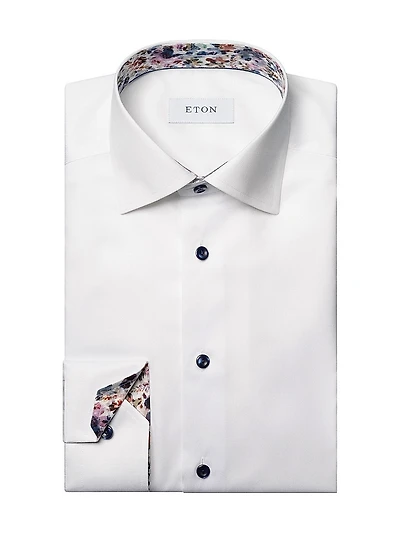 Contemporary-Fit Floral Twill Shirt
