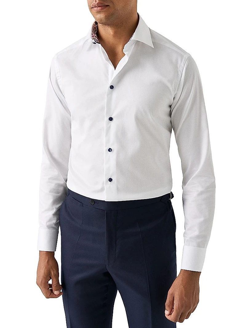 Contemporary-Fit Floral Twill Shirt