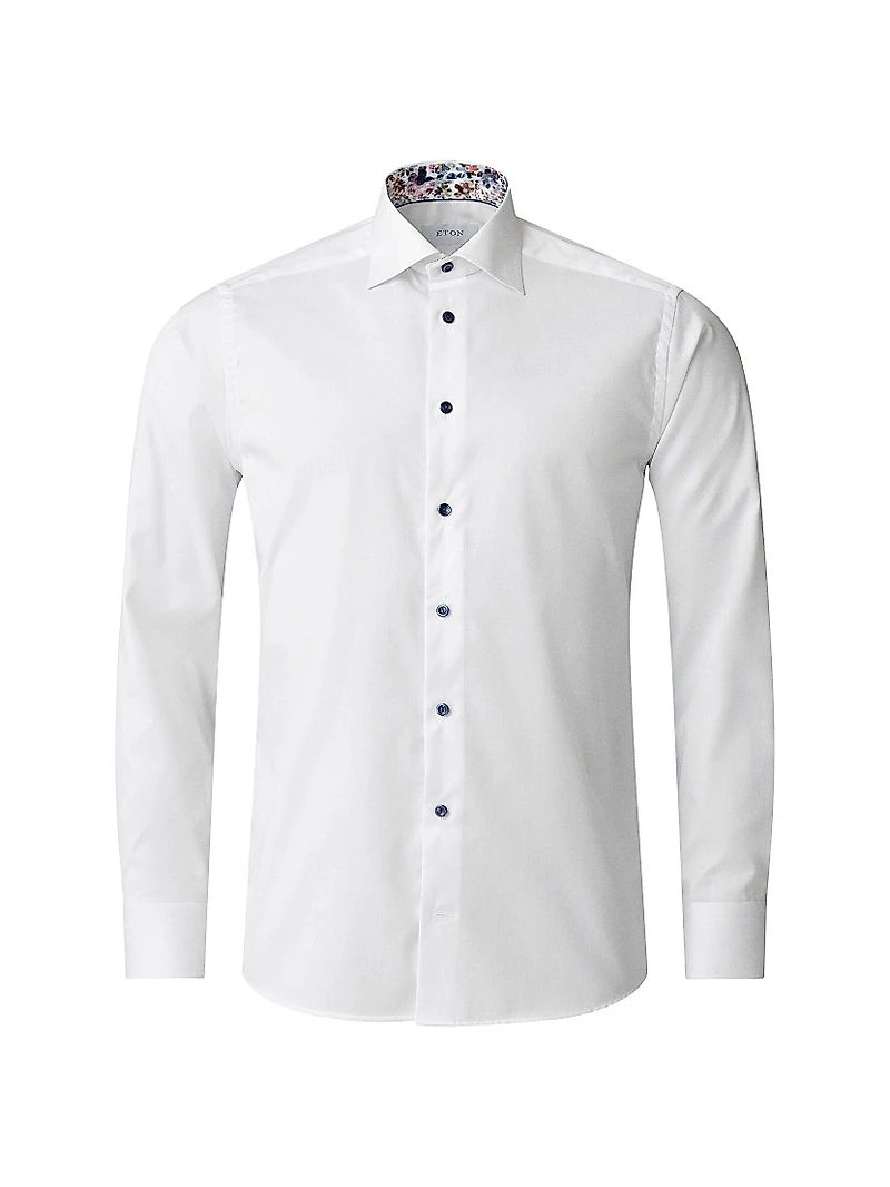 Contemporary-Fit Floral Twill Shirt