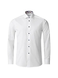 Contemporary-Fit Floral Twill Shirt