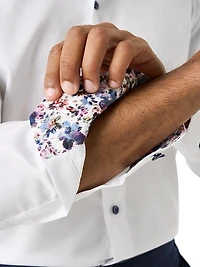 Contemporary-Fit Floral Twill Shirt