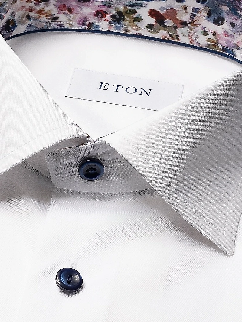 Contemporary-Fit Floral Twill Shirt
