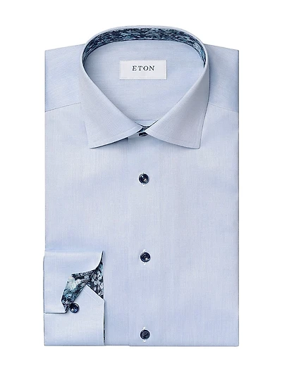 Slim-Fit Floral Twill Shirt