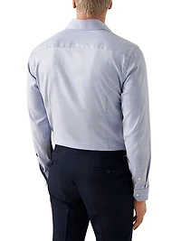 Contemporary-Fit Mélange Solid Cotton-Lyocell Shirt