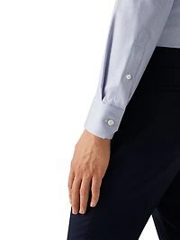 Contemporary-Fit Mélange Solid Cotton-Lyocell Shirt