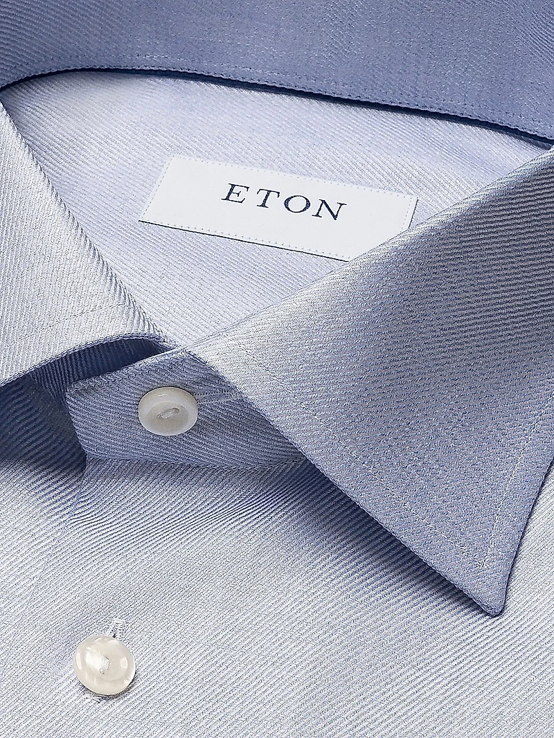 Contemporary-Fit Mélange Solid Cotton-Lyocell Shirt