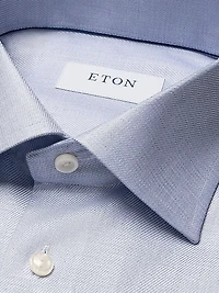 Contemporary-Fit Mélange Solid Cotton-Lyocell Shirt