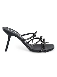 Petal Bow Embellished Leather Sandals