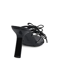 Petal Bow Embellished Leather Sandals