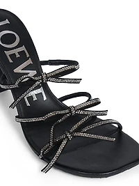 Petal Bow Embellished Leather Sandals