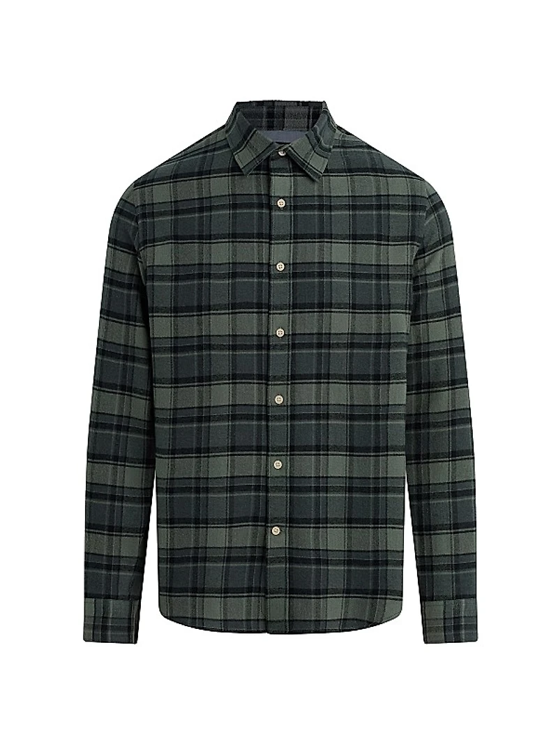 Check Cotton-Blend Flannel Shirt
