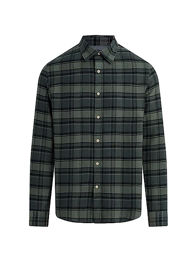 Check Cotton-Blend Flannel Shirt