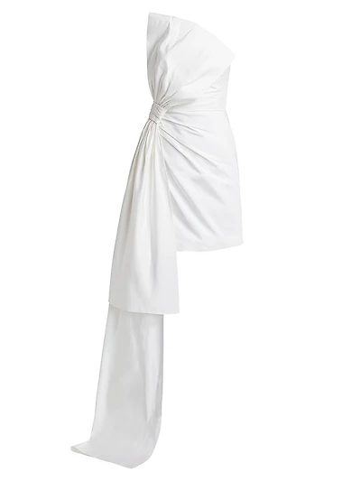Nadine Silk Draped Strapless Minidress