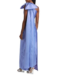 Elara Silk-Wool One-Shoulder Column Gown