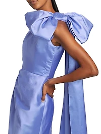 Elara Silk-Wool One-Shoulder Column Gown