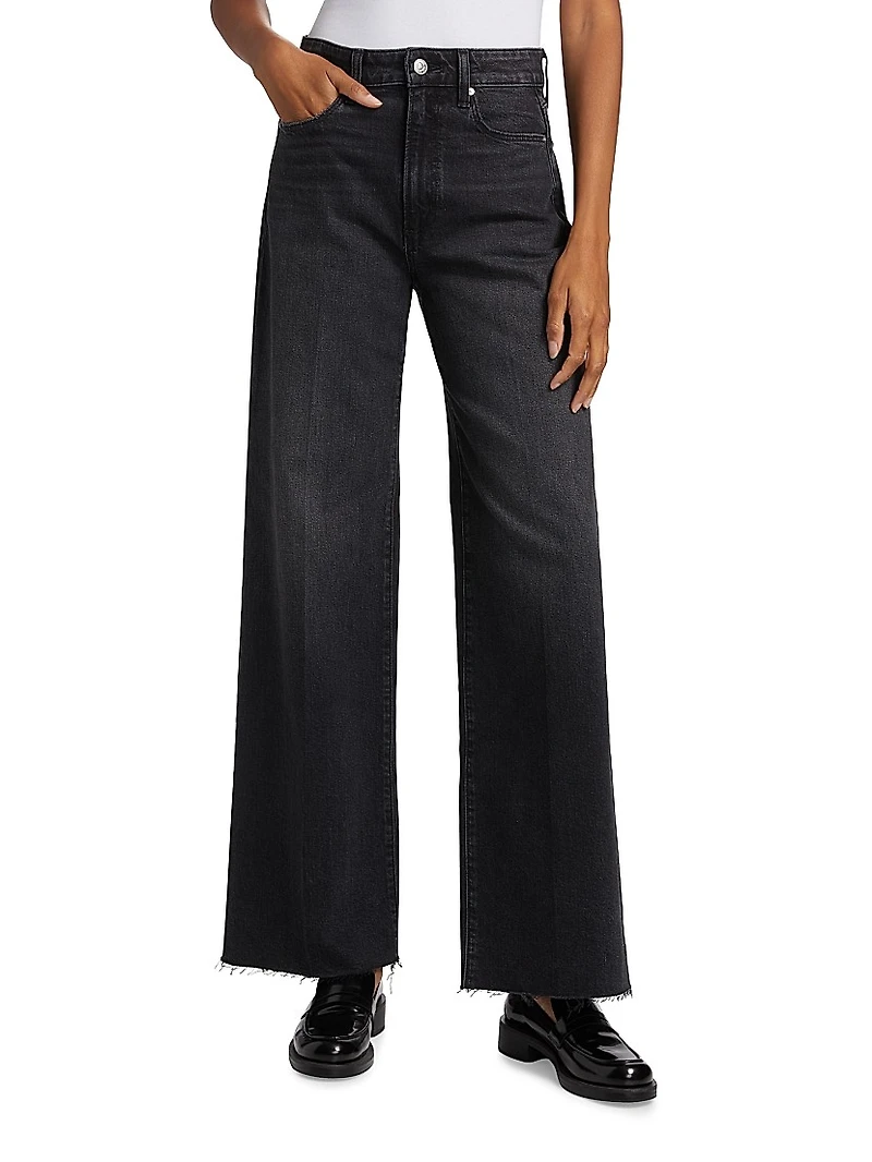 Anessa High-Rise Raw Hem Jeans