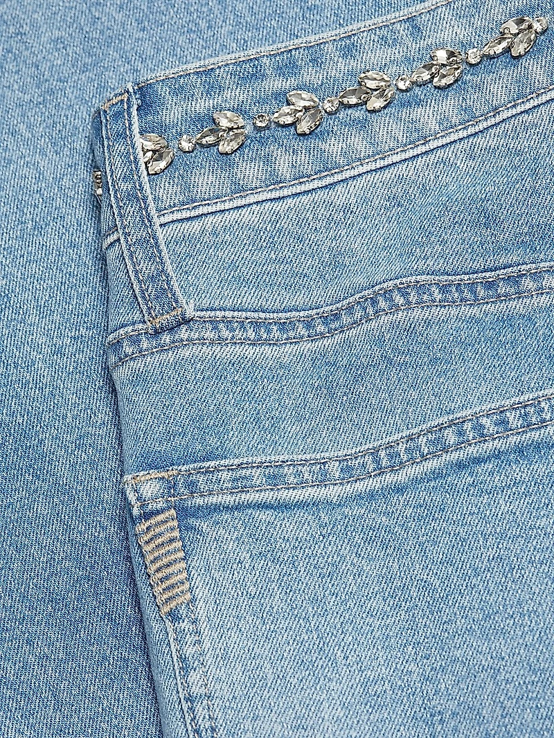 Sasha Embellished Straight-Leg Jeans