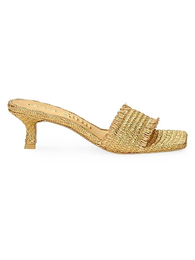 Ada 60MM Woven Kitten Heel Sandals