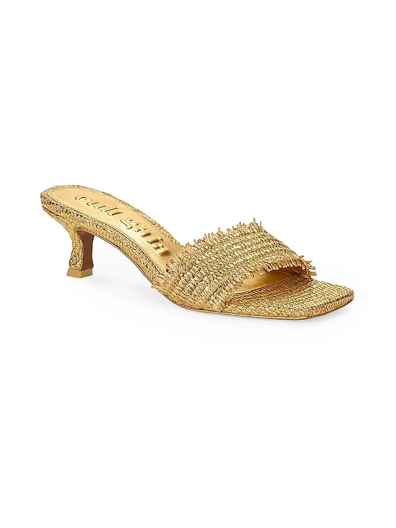 Ada 60MM Woven Kitten Heel Sandals