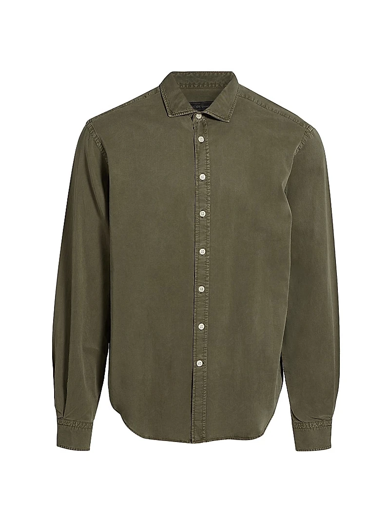 COLLECTION Garment-Dyed Button-Front Shirt