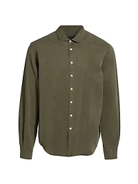 COLLECTION Garment-Dyed Button-Front Shirt