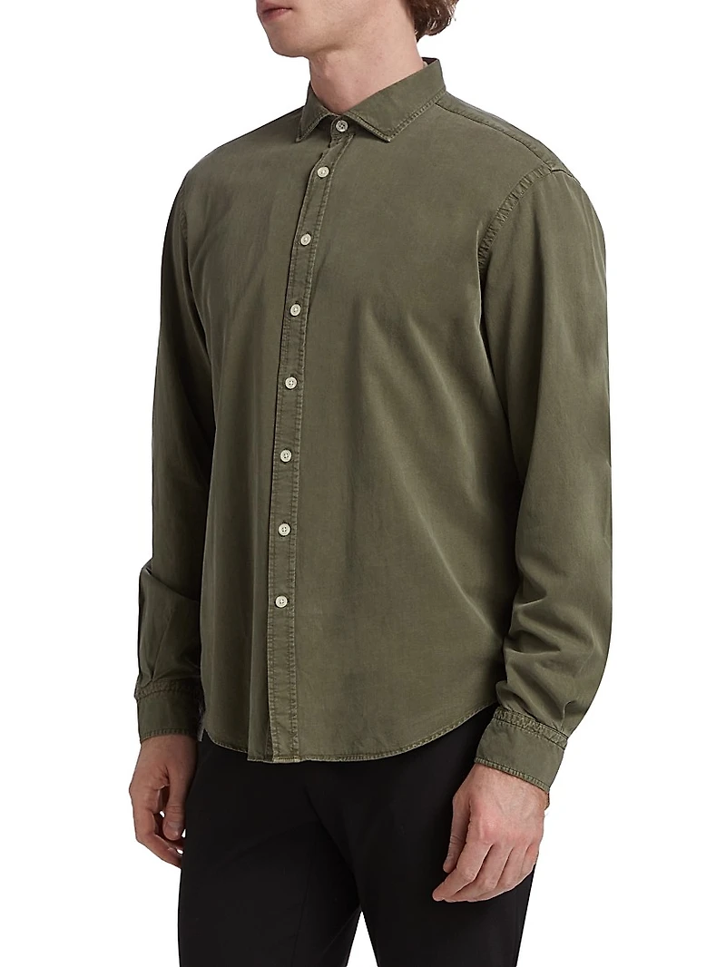 COLLECTION Garment-Dyed Button-Front Shirt