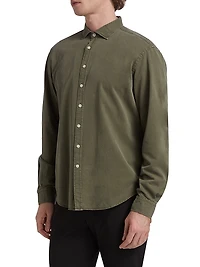 COLLECTION Garment-Dyed Button-Front Shirt