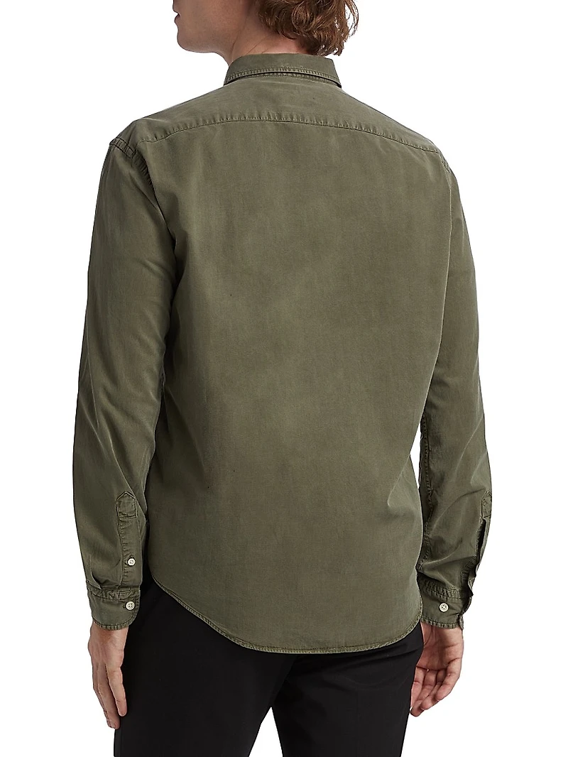 COLLECTION Garment-Dyed Button-Front Shirt