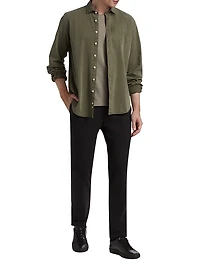 COLLECTION Garment-Dyed Button-Front Shirt