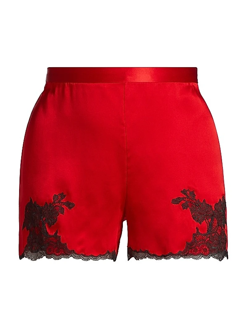 Lolita Lace-Trim Silk Shorts