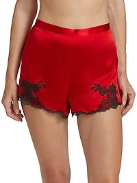 Lolita Lace-Trim Silk Shorts