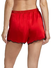 Lolita Lace-Trim Silk Shorts