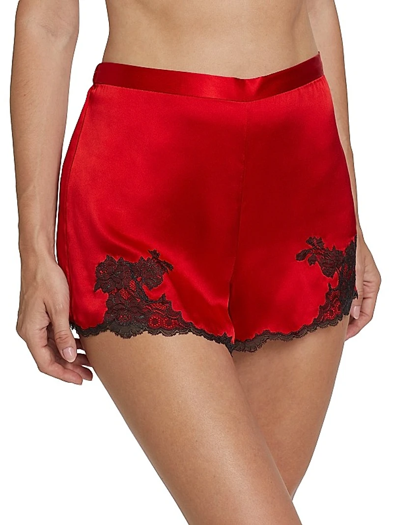 Lolita Lace-Trim Silk Shorts