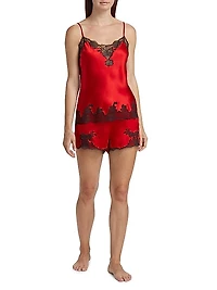 Lolita Lace-Trim Silk Shorts