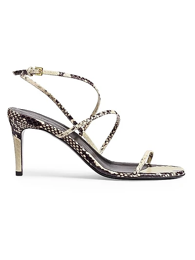 Loop 75MM Snake-Embossed Leather Sandals