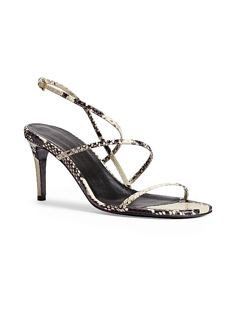 Loop 75MM Snake-Embossed Leather Sandals