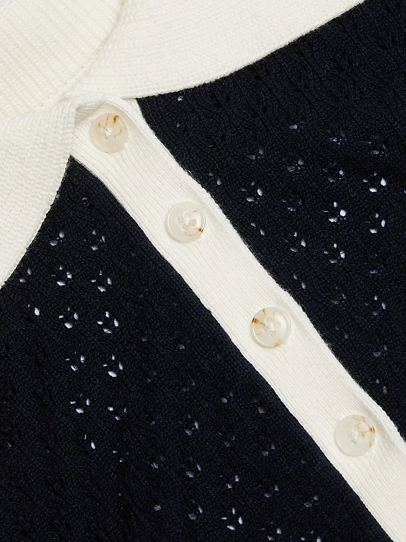 Bettina Pointelle Knit Short-Sleeve Top