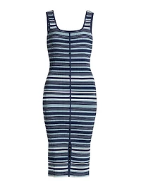 Striped Rib-Knit Tank Dress