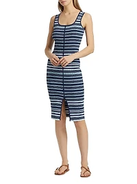 Striped Rib-Knit Tank Dress