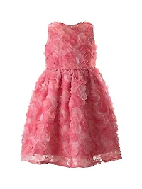 Little Girl's & Girl's Rosette Flutter Dress