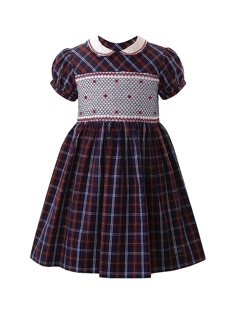 Little Girl's & Check Smocked Dress