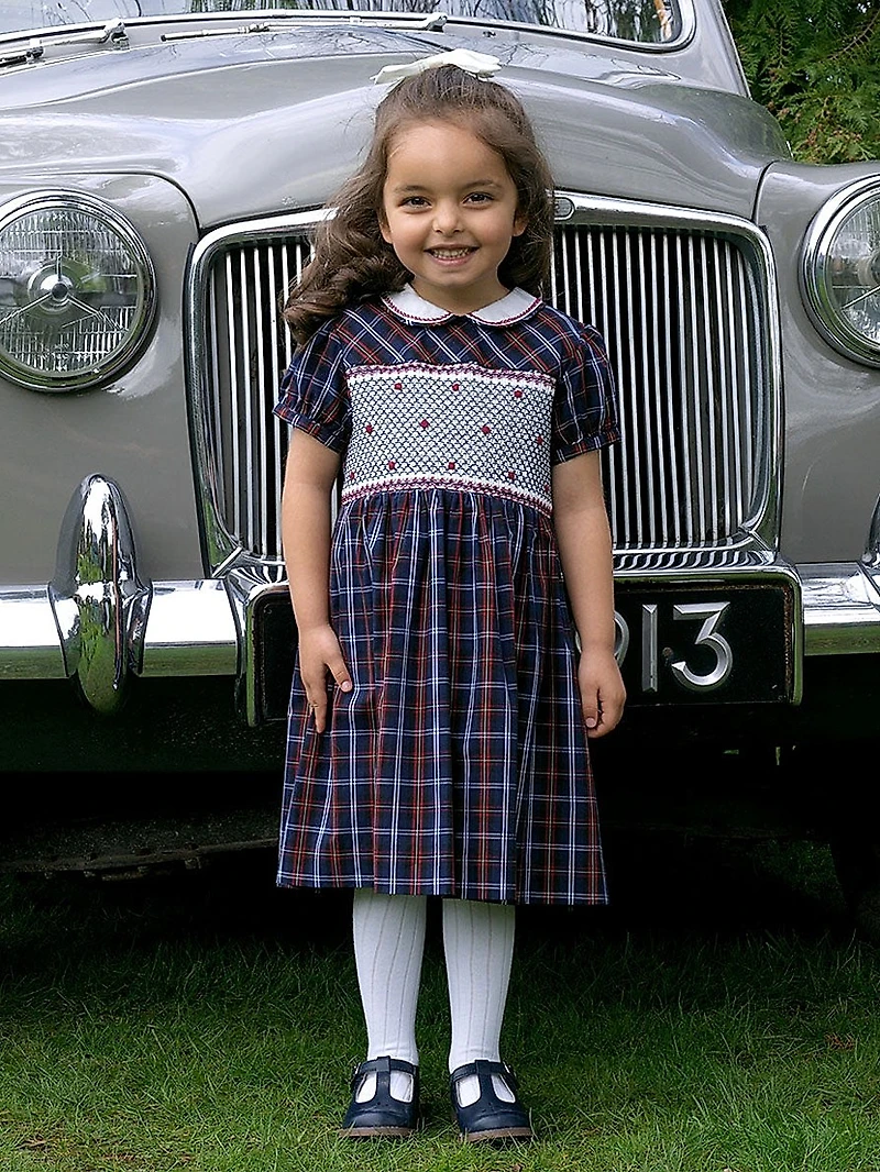 Little Girl's & Check Smocked Dress