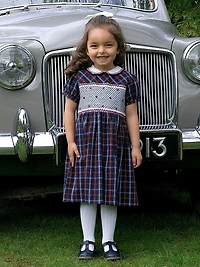 Little Girl's & Check Smocked Dress