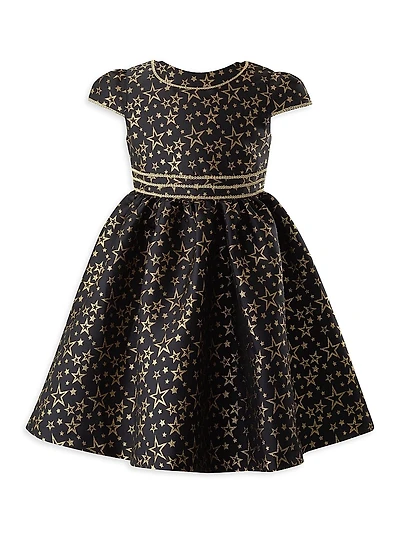 Little Girl's & Star Damask Dress