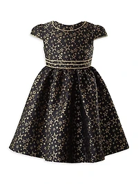 Little Girl's & Star Damask Dress