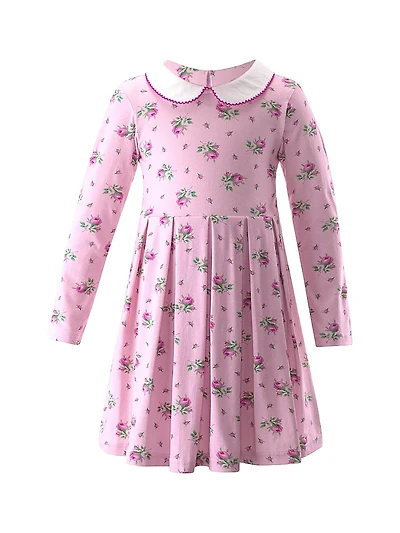 Baby Girl's, Little Girl's & Rosebud Floral Collared Dress