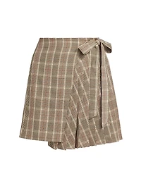 Plaid Wrap Miniskirt